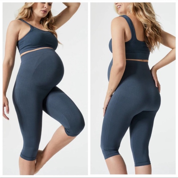 Blanqi Maternity Belly Support Crop Leggings Size Small - Picture 1 of 7